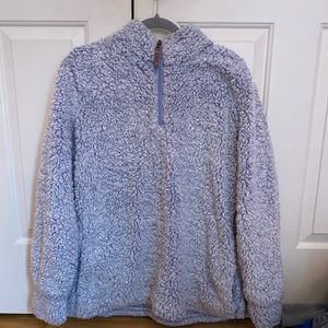 Quarter zip sherpa sweatshirt